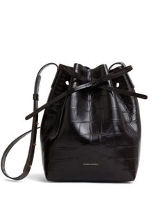 Mansur Gavriel mini sac seau à effet peau de crocodile - Noir