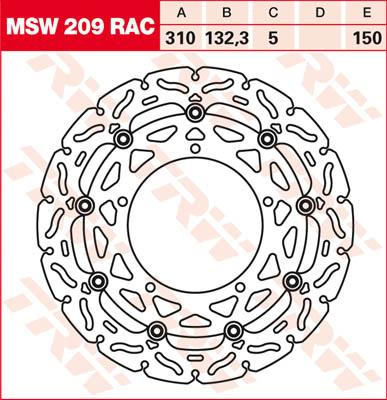 TRW Remschijf, remschijven voor de moto, MSW209RAC