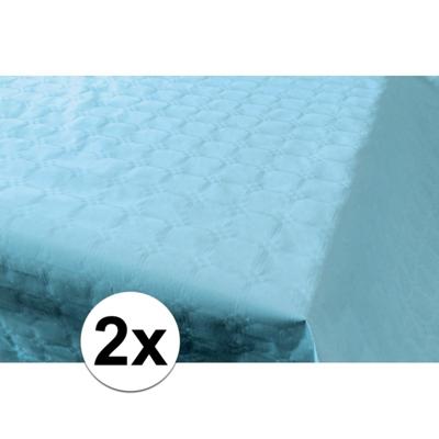 Haza Tafellaken/tafelkleed rol papier - 2x - 800 x 120 cm - lichtblauw - Lange tafels - Damast papie Haza Tafellaken/tafelkleed rol papier - 2x - 800 x 120 cm - lichtblauw - Lange tafels - Damast papie