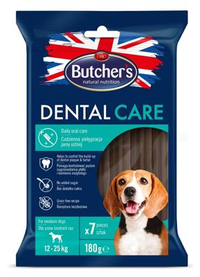 BUTCHER'S Dental Care - dental snack voor middelgrote honden - 180g