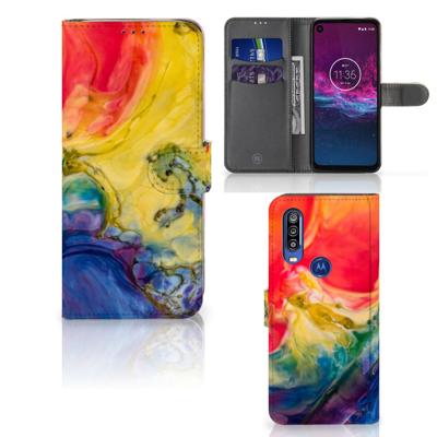 Hoesje Motorola One Action Watercolor Dark Hoesje Motorola One Action Watercolor Dark