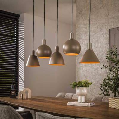 LifestyleFurn Hanglamp 'Shantel' 5-lamps, kleur Beige