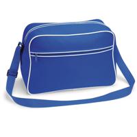 Schoudertas Retro - Blauw - met rits zakken - middelgroot - 40 x 28 x 18 cm - 18L - thumbnail