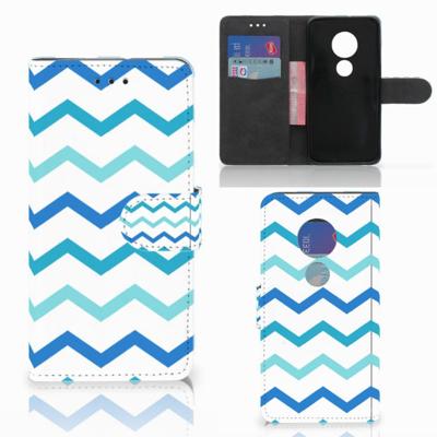 Motorola Moto G7 Play | Telefoon Hoesje | Zigzag Blauw