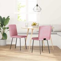 Eetkamerstoelen 2 st fluweel roze