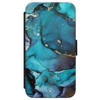 iPhone X/XS flipcase - Marmer indigo blauw