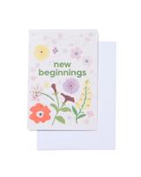 HEMA Wenskaart 'new beginnings' met zaadjes