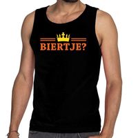 Zwart Biertje en kroon tanktop / mouwloos shirt heren - thumbnail