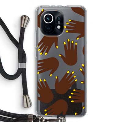 Hands dark: Xiaomi Mi 11 Transparant Hoesje met koord