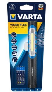 Varta 17647101421 Work Flex Pocket Light Penlight werkt op batterijen LED 230 mm Grijs, Blauw