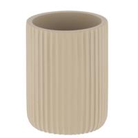 Tendance Tandenborstelbeker 101 series - taupe - geribbeld - PS - 7 x 9,5 cm