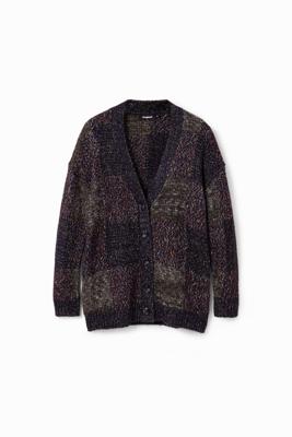 Oversized geruit vest - BLACK - L