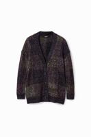 Oversized geruit vest - BLACK - L