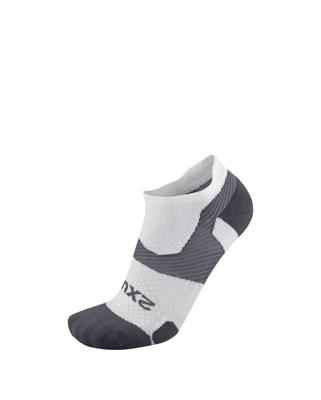 2XU Vectr Light Cushion No Show hardloopsokken White/Grey unisex