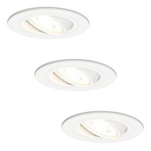 Set van 3 stuks dimbare LED inbouwspots Pittsburg 5 Watt 4000K spot kantelbaar