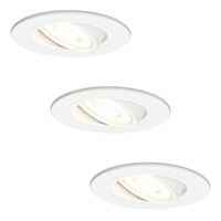 Set van 3 stuks dimbare LED inbouwspots Pittsburg 5 Watt 4000K spot kantelbaar - thumbnail