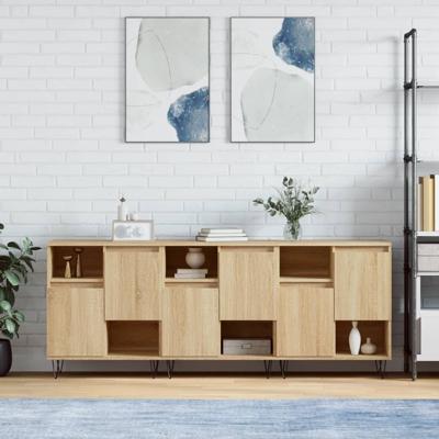 Dressoirs 3 st bewerkt hout sonoma eiken