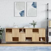 Dressoirs 3 st bewerkt hout sonoma eiken