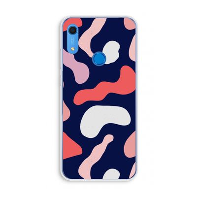 Memphis Shapes Pink: Huawei Y6s Transparant Hoesje
