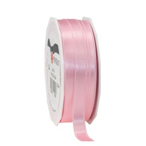 1x Luxe roze satijnen lint rollen 1 cm x 25 meter cadeaulint verpakkingsmateriaal   -