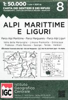 Wandelkaart 08 Alpi marittime e Liguri | IGC - Istituto Geografico Cen - thumbnail