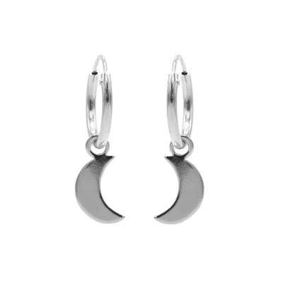 Karma Oorringen Hoops Moon Zilver