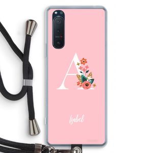 Pink Bouquet: Sony Xperia 5 II Transparant Hoesje met koord