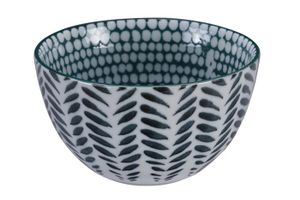 Keramische Kom Groen/Wit - Tokyo Design Studio - 500ml 12.7x7 cm