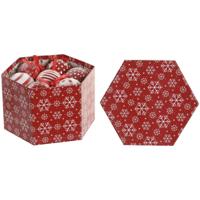 Kerstbal Home ESPRIT Wit Rood PVC (14 Onderdelen)