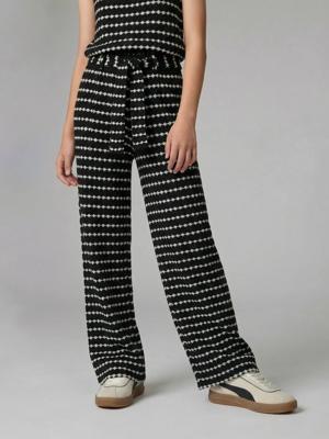 Wijde sweater met fantasie breisel voor meisjes JONEN zwart