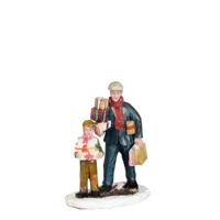 Father and son with presents l5,5xb3,5xh7 cm - Luville