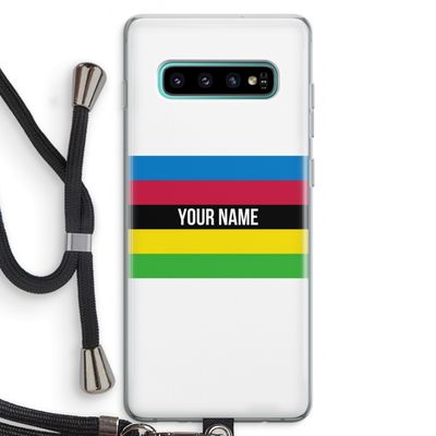 WK Wielrennen: Samsung Galaxy S10 Plus Transparant Hoesje met koord