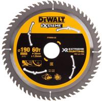 DeWALT Cirkelzaagblad voor Hout | Extreme Runtime | Ø 190mm Asgat 30mm 60T - DT99564-QZ