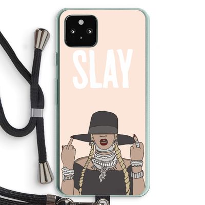 Slay All Day: Pixel 5a 5G Transparant Hoesje met koord