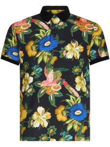 ETRO polo en coton à fleurs - Noir