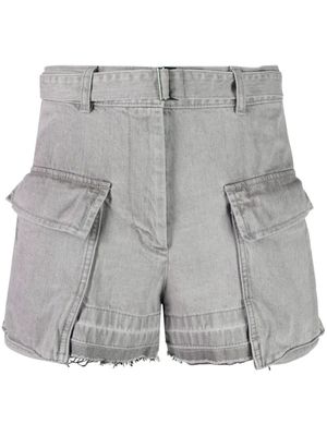 sacai short à taille haute ceinturée - Gris