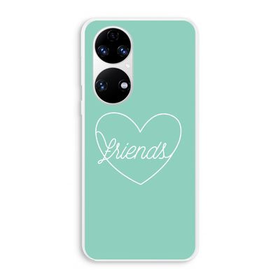 Friends heart pastel: Huawei P50 Transparant Hoesje