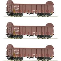 Roco 6600131 H0 3-delige set open goederenwagons van de DB AG