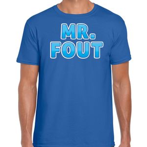 Verkleed t-shirt voor heren - Mr. Fout - blauw - carnaval