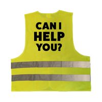 Can i help you geel veiligheidsvest  personeel voor volwassenen   -