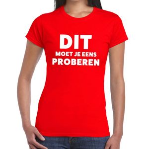 Dit moet je eens proberen beurs/evenementen t-shirt rood dames