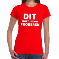 Dit moet je eens proberen beurs/evenementen t-shirt rood dames - thumbnail