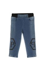 Philipp Plein Junior jean à logo Plein imprimé - Bleu