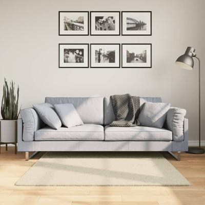 VidaXL Vloerkleed huarte laagpolig zacht wasbaar 120x120 cm crème