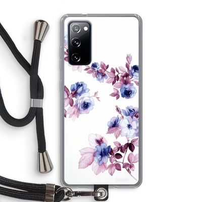 Waterverf bloemen: Samsung Galaxy S20 FE / S20 FE 5G Transparant Hoesje met koord