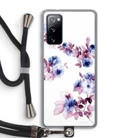 Waterverf bloemen: Samsung Galaxy S20 FE / S20 FE 5G Transparant Hoesje met koord