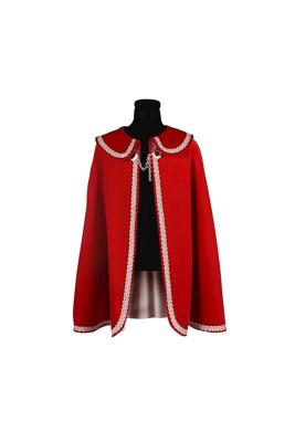 Prinsenmantel lang rood-zilver