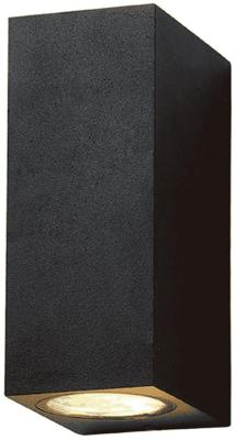 Wandlamp 2xGU10 IP45 vierkant zwart - 5086016