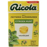 Ricola Citroen munt suikervrij doosje Ricola Citroen munt suikervrij doosje