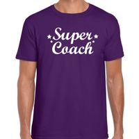 Super coach cadeau t-shirt paars heren Super coach cadeau t-shirt paars heren